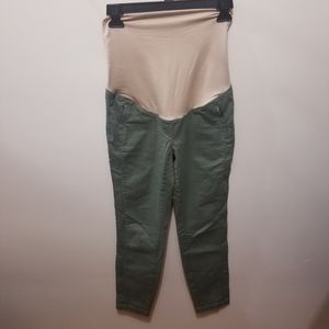 Loft Green Khaki Skinny Office Casual Maternity Pants Size O Petite